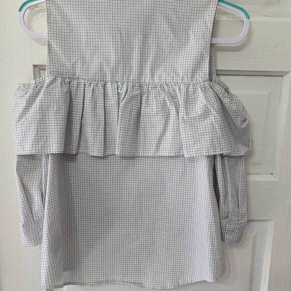 Worthington button-front open shoulder Blouse womans size Small - Picture 2 of 8